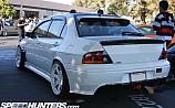 Mitsubishi Lancer Evolution 9 White Volk Racing TE37