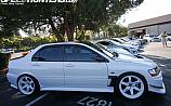 Mitsubishi Lancer Evolution 9 White Volk Racing TE37 Side